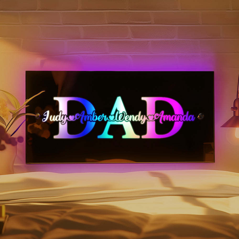 Custom Name Mirror Light Father's Day Creative Gift - Get Photo Blanket