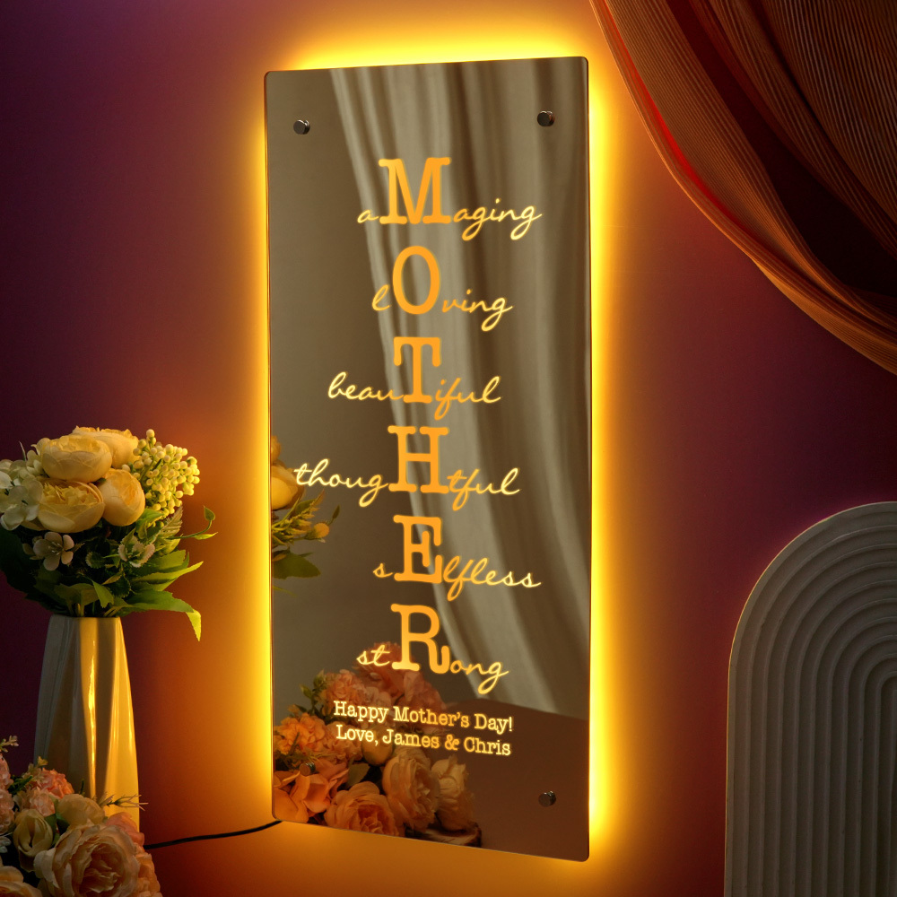 Custom Mother/Grandma Mirror Personalized Engraved Gift for Mother's Day