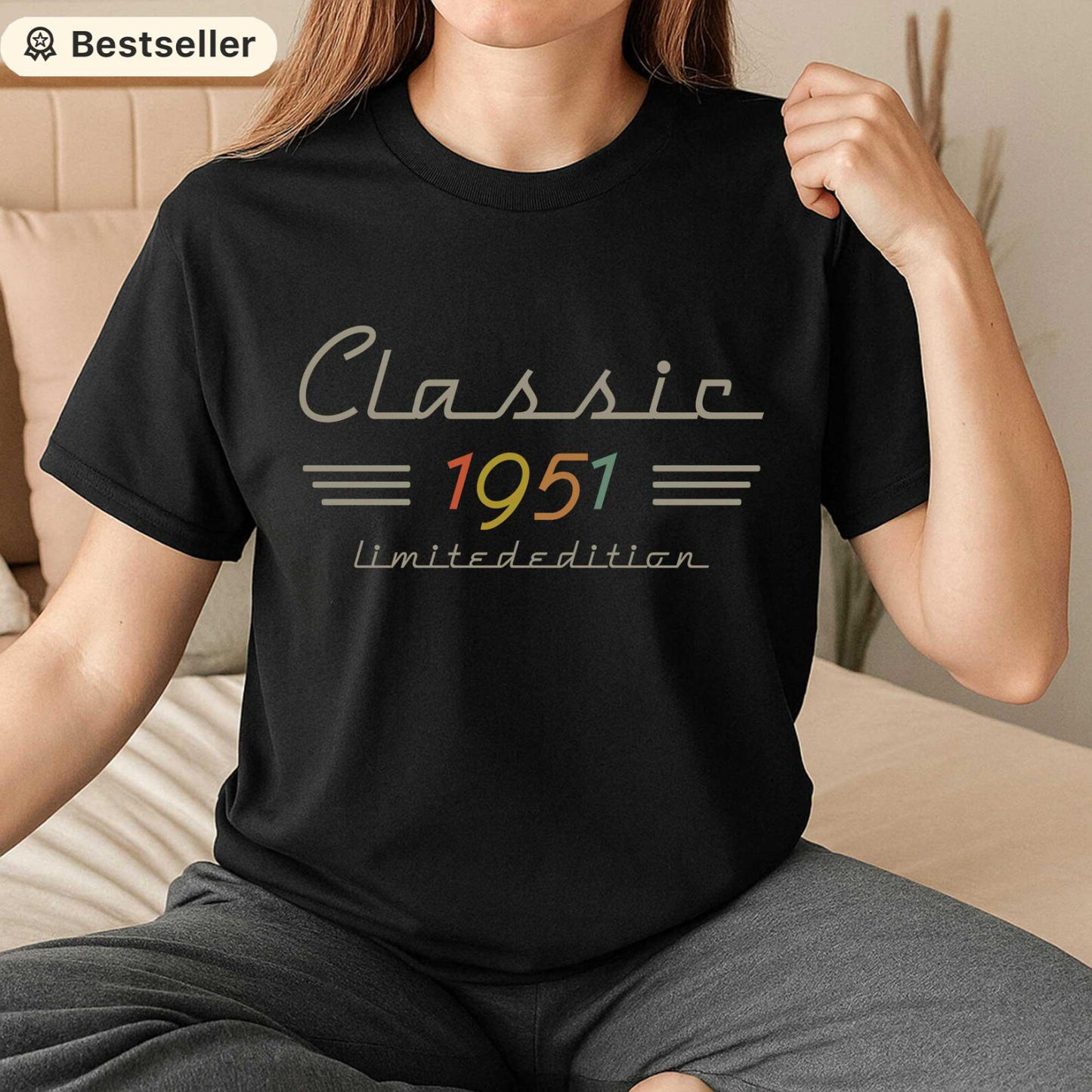 Personalized Classic Tee with Retro Birth Year Graphic, Custom Year Unique Birthday Gift for Dad - Get Photo Blanket
