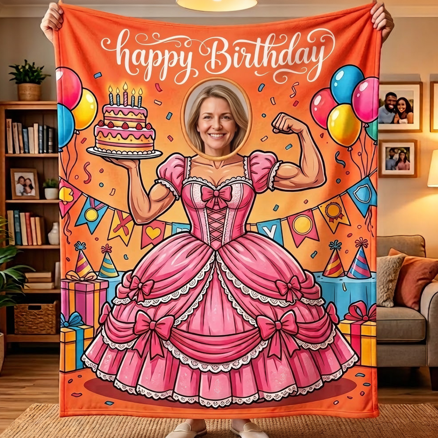 Face Hole Blanket Birthday Theme A Fun Gift for Family Friends and Loved Ones