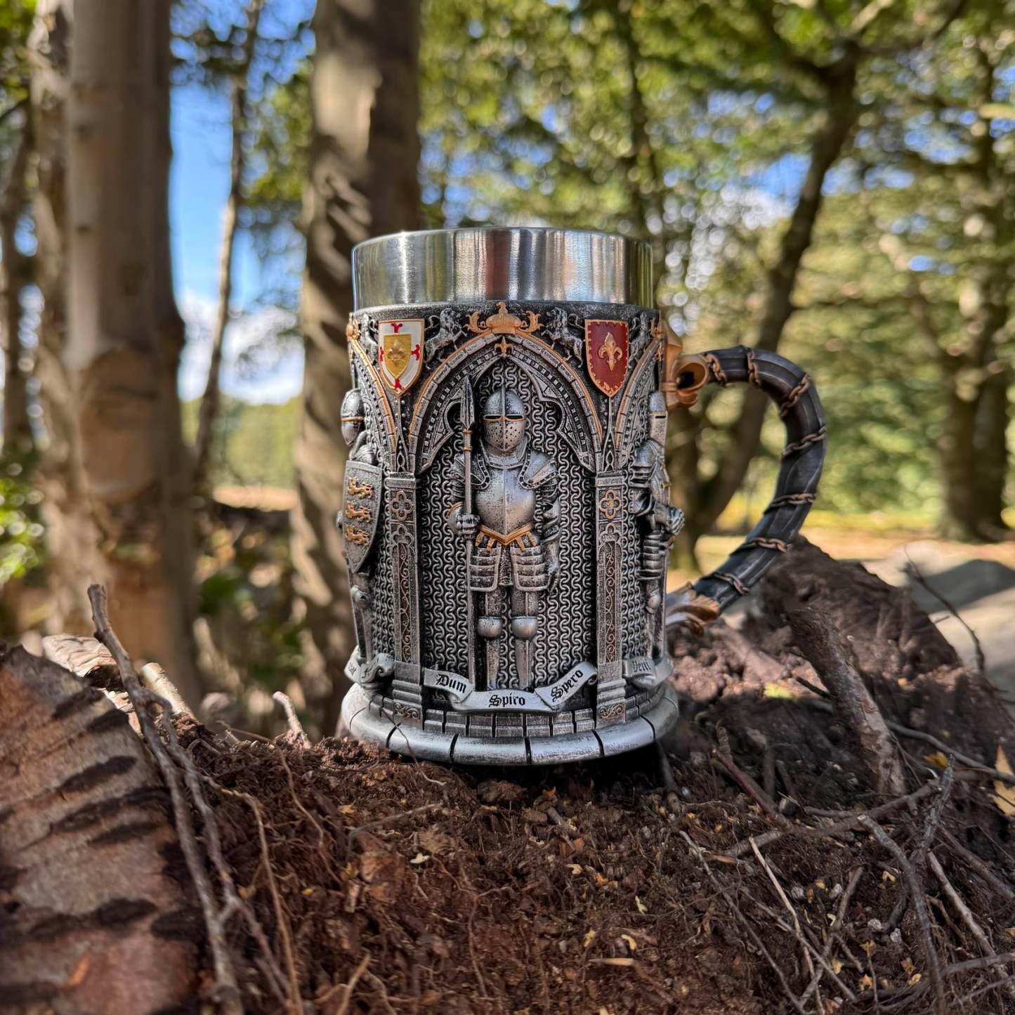 European Medieval Soldier Beer Mug, Large Stainless Steel Coffee Cup, Water Cup