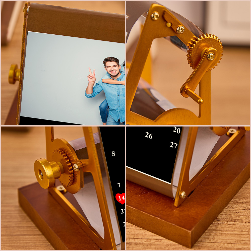 Personalized Flip Book Custom Calendar Flip Book Rotating Photo Album Gift for Her/Him, Memories in Motion Flipbook