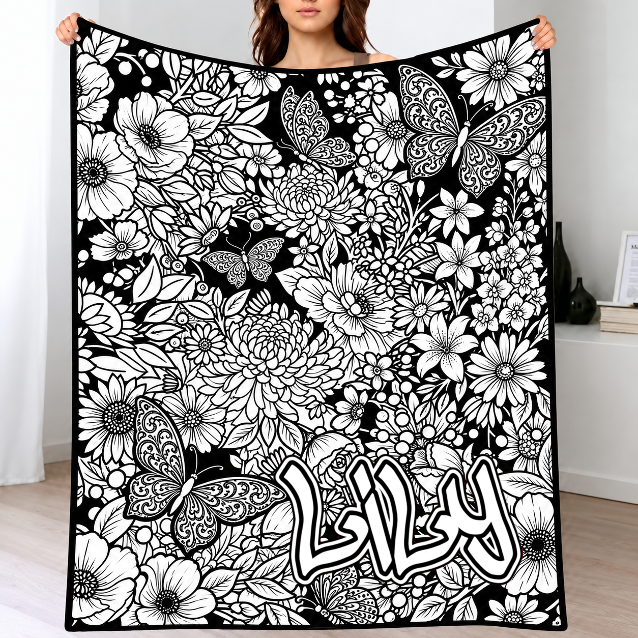 DIY Drawing Blanket (Optional 24-Color Marker Set) Create Your Art Blanket Washable Keepsake Blanket for Kids & Adults - Get Photo Blanket