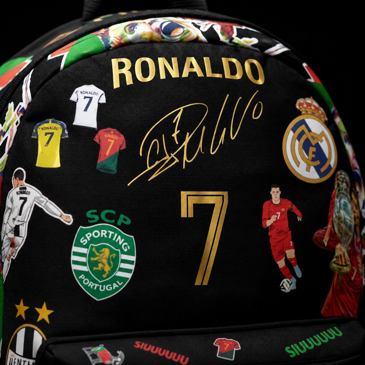 Custom Ronaldo Soccer Backpack: Personalized Sports Fan School Bag