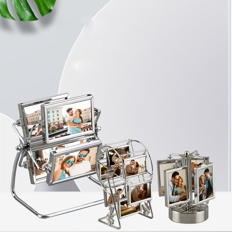 Custom  Rotating Photo Frame Personalized Photo Desktop Photo Reel Photo Box Christmas Gifts