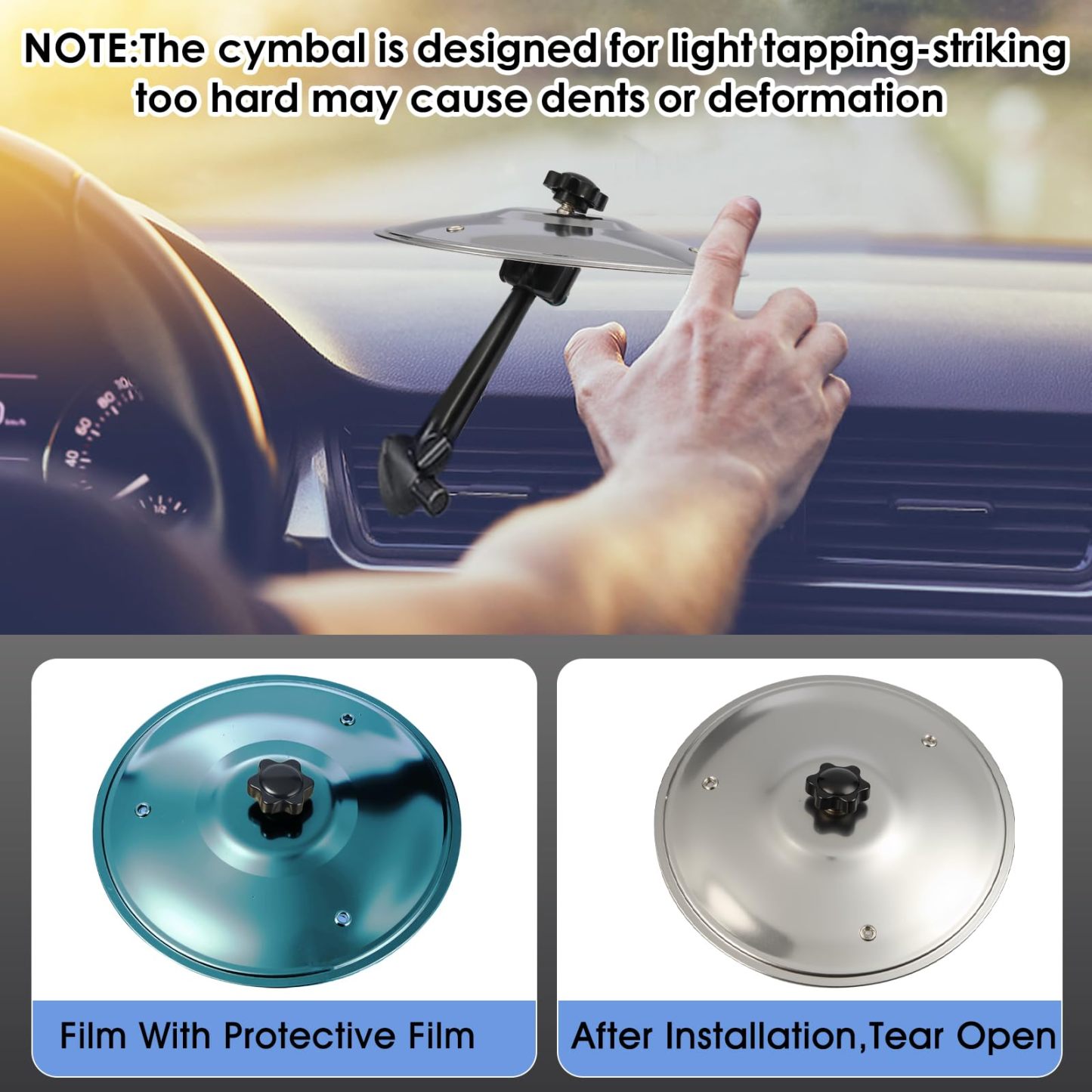 Mini Drum Cymbal Car Air Vent Clip | Funny Crash Cymbal Car Decor for Drummers, Music Lovers & Musicians Gift - Get Photo Blanket