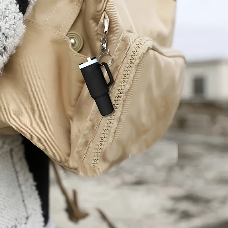 Glow in the Dark Mini Tumbler Keychain with Detachable Lipstick and Lip Gloss Storage