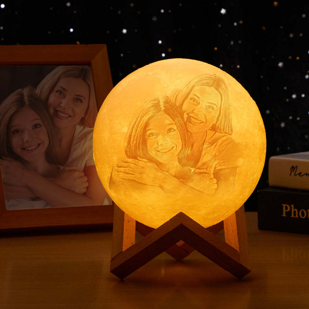 Custom Photo Moon Lamp Picture Light Mother and Baby Engraved - Get Photo Blanket