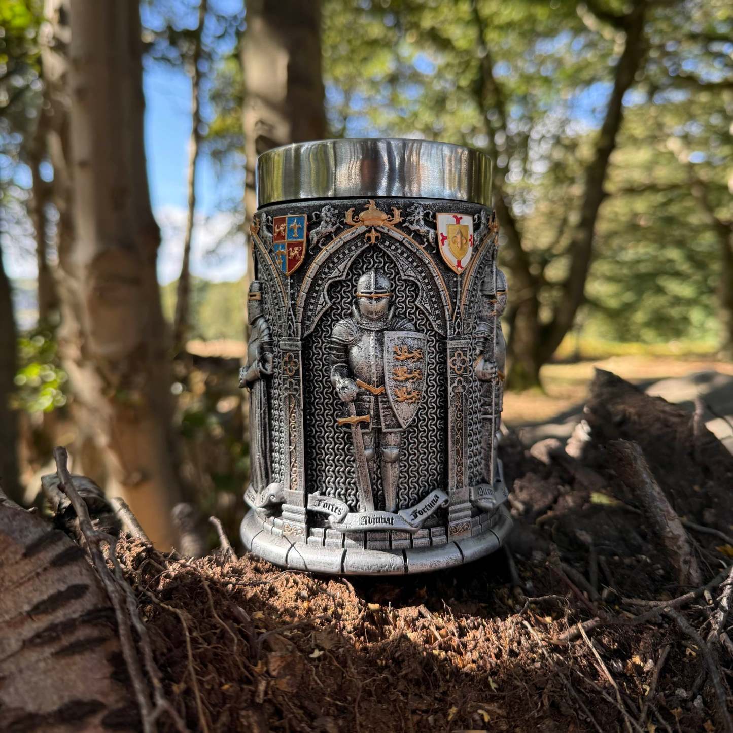 European Medieval Soldier Beer Mug, Large Stainless Steel Coffee Cup, Water Cup