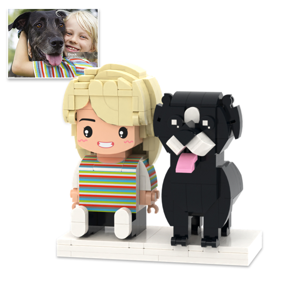 Personalized Full Body 3 People Brick Figures Custom Sitting Brick Figures Universal Interlocking Plastic Toy Christmas Gift - Get Photo Blanket