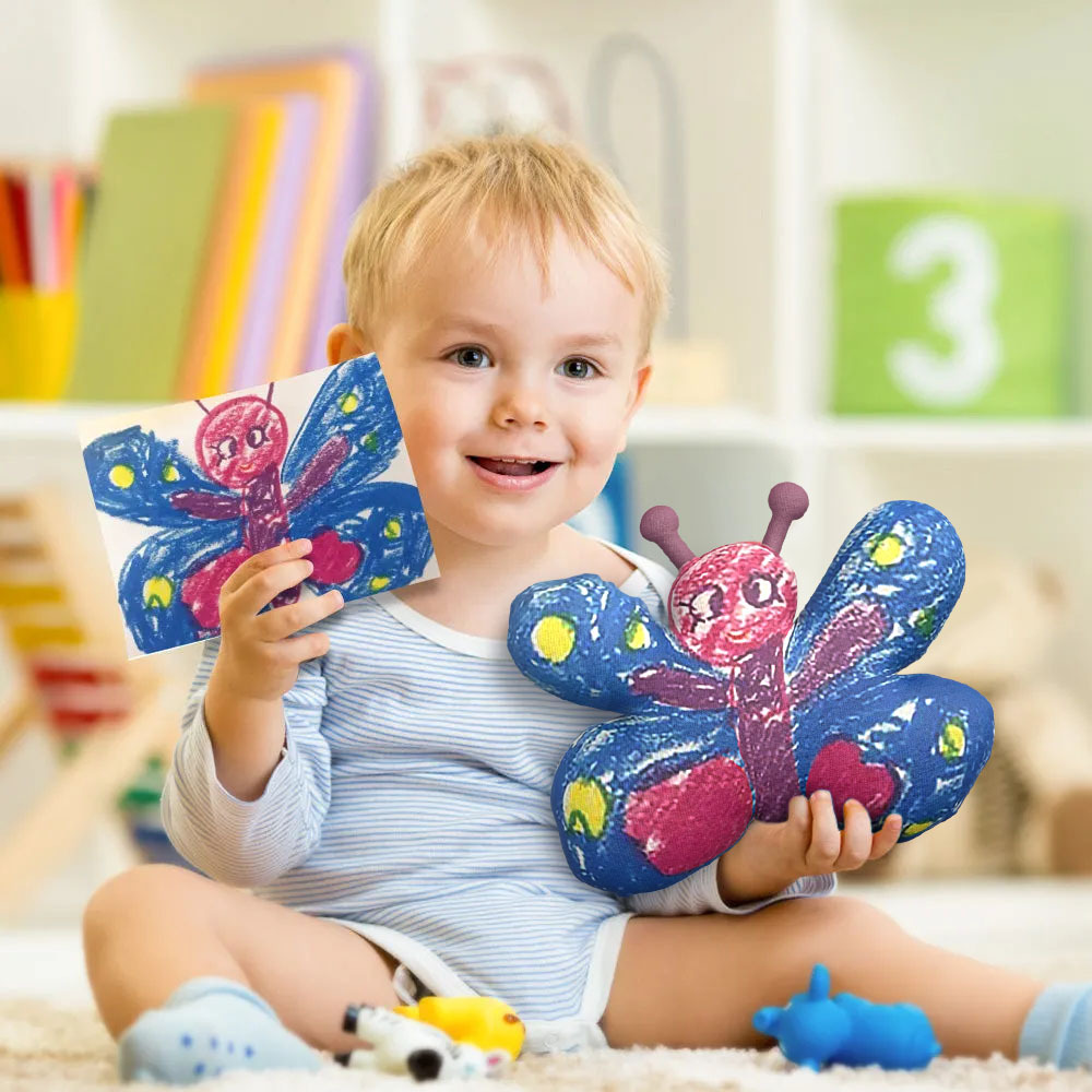 Turn Drawings into Personalized Plushies Custom Photo-to-Plush Replicas for One-of-a-Kind Kids' Gifts 15in
