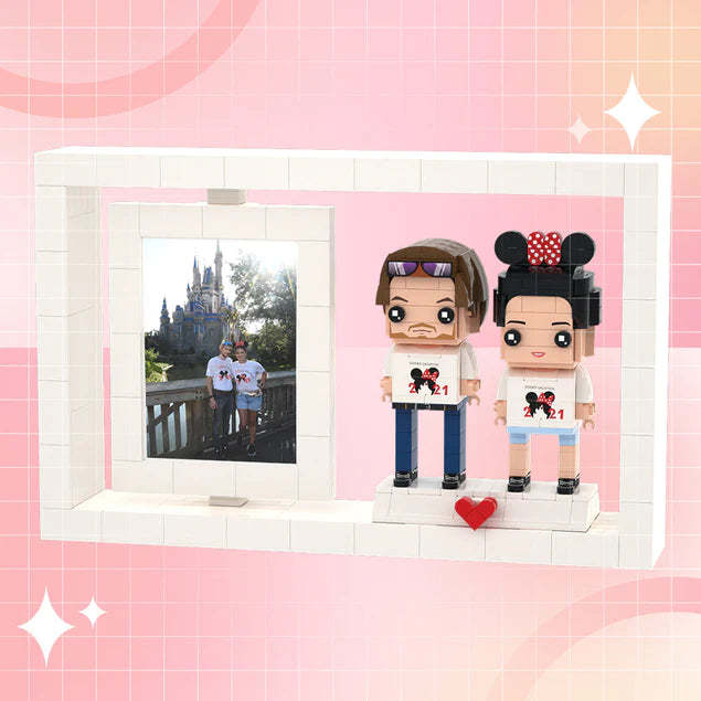 Full Body Customizable 2 People Photo Frame Exquisite Customization Custom Brick Figures Small Particle Block Brick Me Figures - Get Photo Blanket