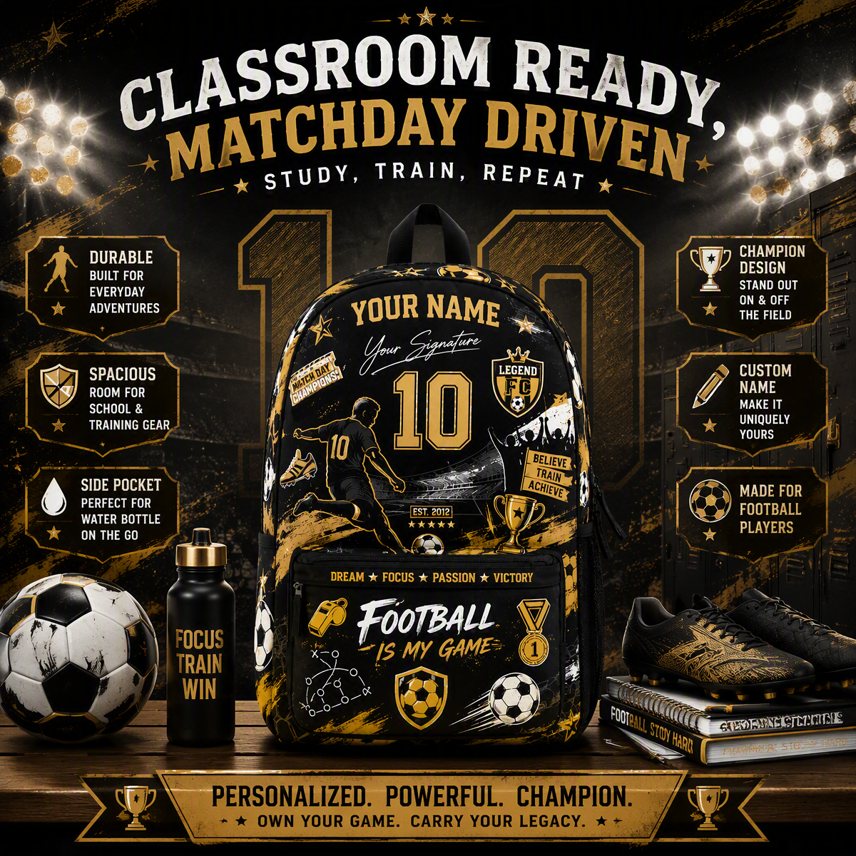 Custom Soccer Backpack: Personalized Sports Fan School Bag