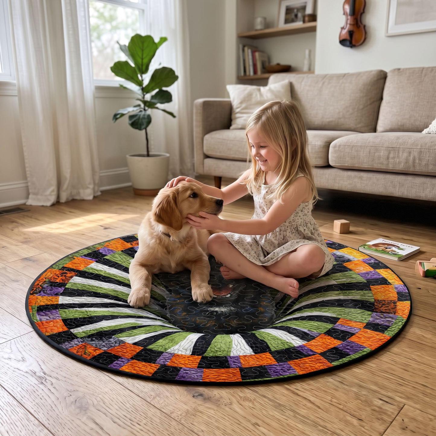 Custom Pet Photo Funny Halloween Scream Art - Personalized Quilted Mat - Get Photo Blanket