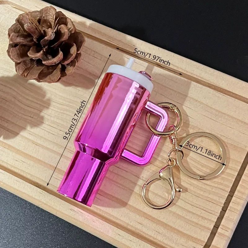 Mini Tumbler Keychain with Detachable Lipstick and Lip Gloss Storage
