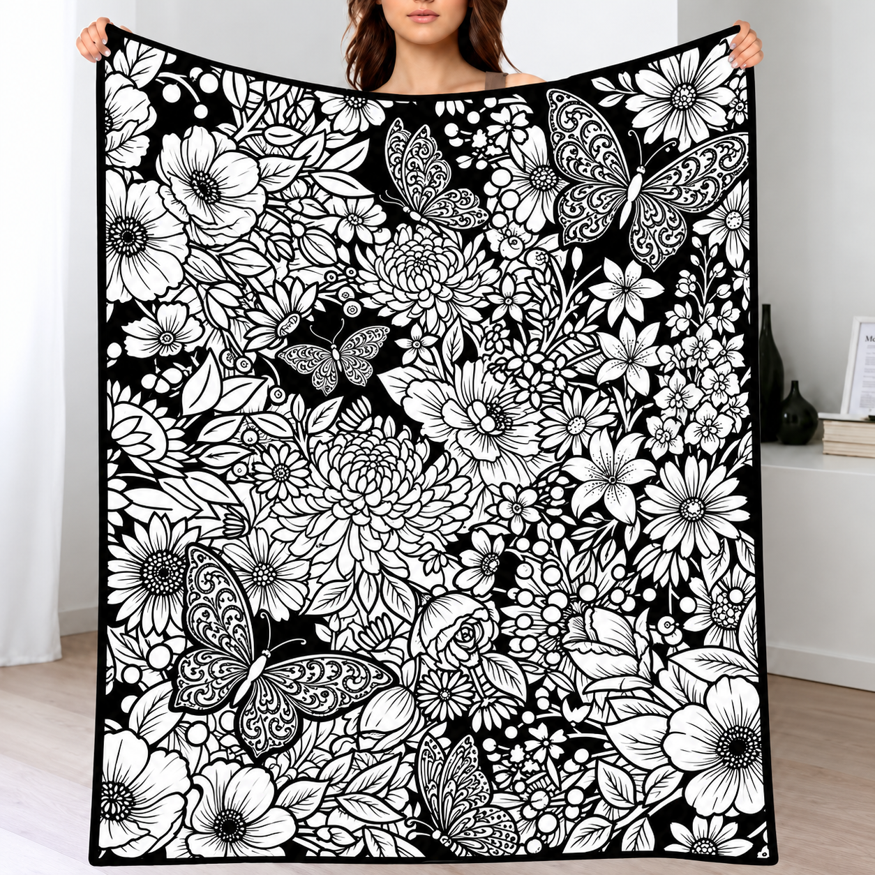 DIY Drawing Blanket (Optional 24-Color Marker Set) Create Your Art Blanket Washable Keepsake Blanket for Kids & Adults - Get Photo Blanket