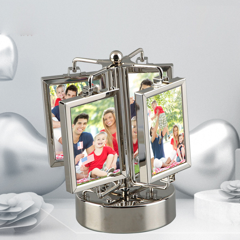 Custom  Rotating Photo Frame Personalized Photo Desktop Photo Reel Photo Box Christmas Gifts