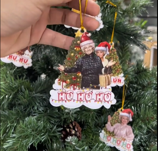 BETTY WHITE Christmas Ornament | Betty White Flipping the Bird | Funny Xmas Ornament | Funny Gift | White Elephant Gift | Golden Girls Gift