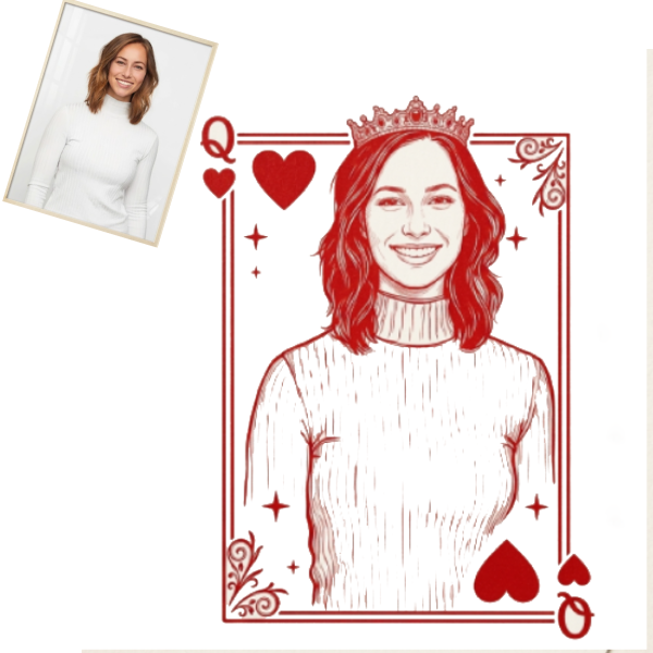 Queen of Hearts Sweatshirt Crew Neck Sweatshirt Women's Casual Long Sleeve Gift For Her