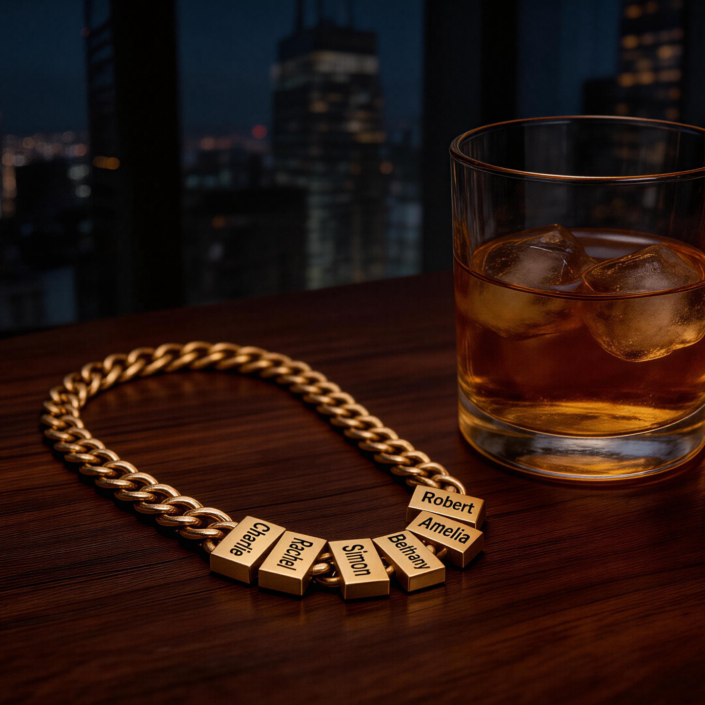 Personalized Minimalist 1-8 Nameplates Men Curb Chain Necklace with Engraved Names Father's Day Anniversary Birthday Gift for Dad Grandpa