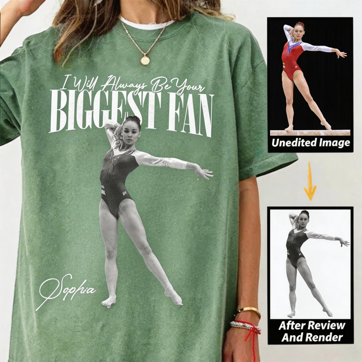 "I'll Always Be Your Biggest Fan" Custom Photo T Fun T-shirt For Funs