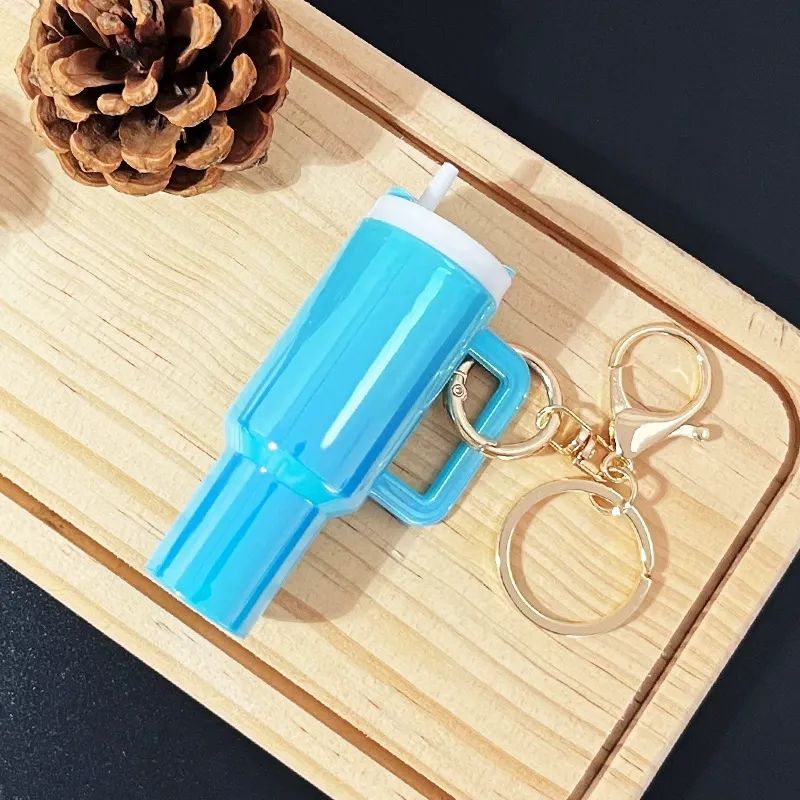 Mini Tumbler Keychain with Detachable Lipstick and Lip Gloss Storage