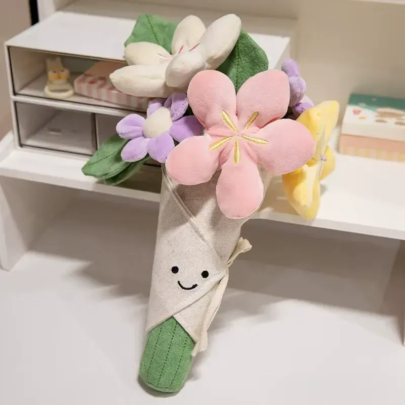 Love Plush Toy Doll Gift Valentine's Day Doll Concentric Lock Holding Flowers Graduation Gift Flowers