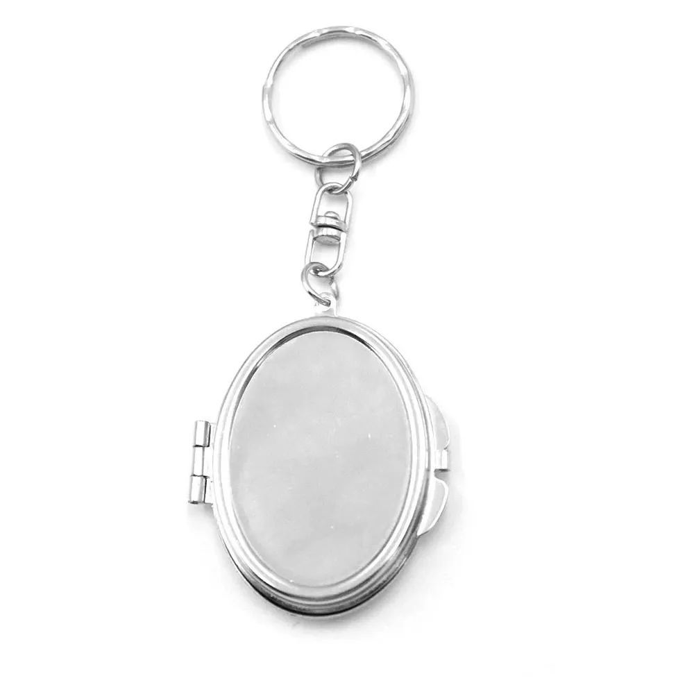Metal Lipstick Holder Bag Charm Heart & Star Decor Lipstick Case Keychain With Mini Mirror Bag Pendant For Handbags