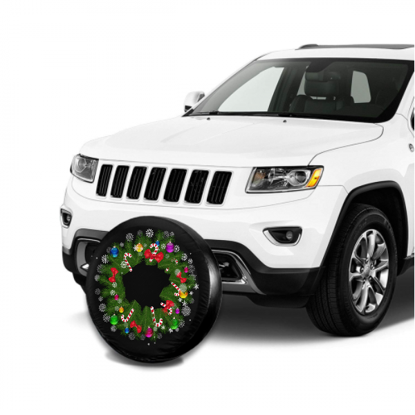 Christmas Wreath Spare Tire Cover For SUV - MyFaceTshirt