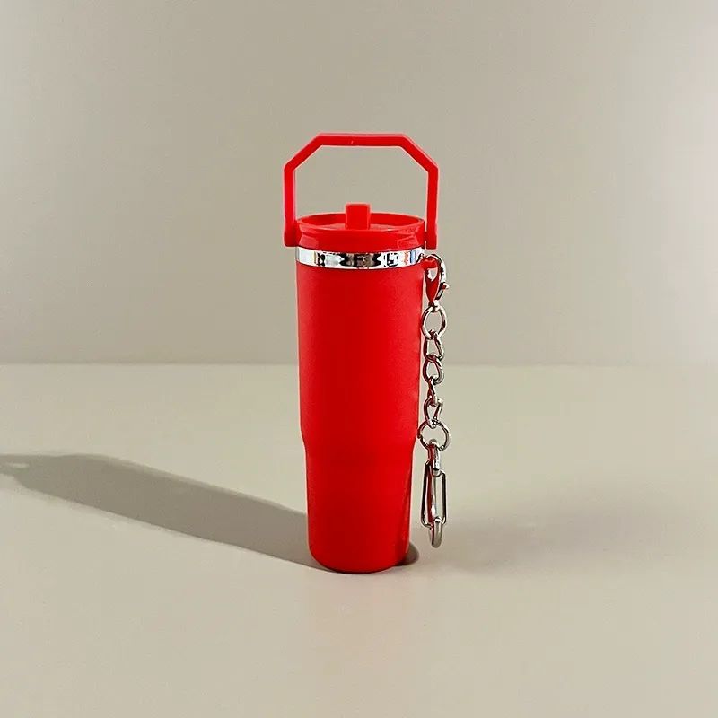 Mini Tumbler Keychain with Detachable Lipstick and Lip Gloss Storage