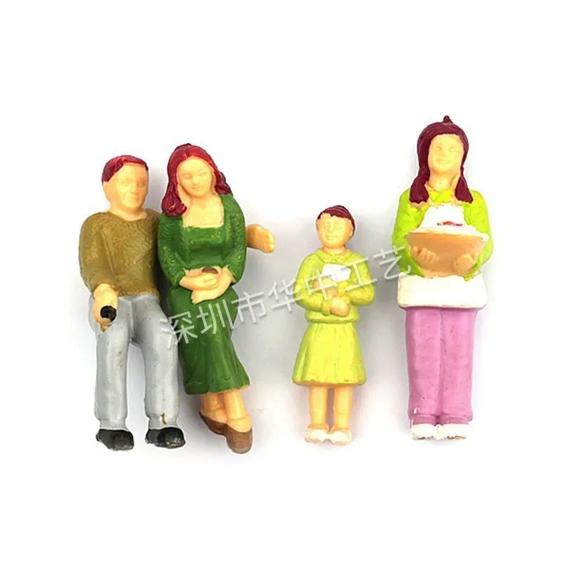 Namalu 14 Pcs 1: 25 Scale Miniature People Figurines Mini Architectural Plastic Small Dollhouse Figures Tiny Painted Model Train People for Projects Diorama Village (Mixed Color)