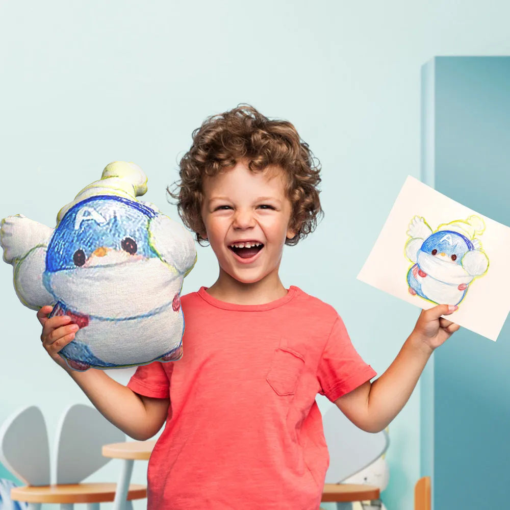 Turn Drawings into Personalized Plushies Custom Photo-to-Plush Replicas for One-of-a-Kind Kids' Gifts 15in