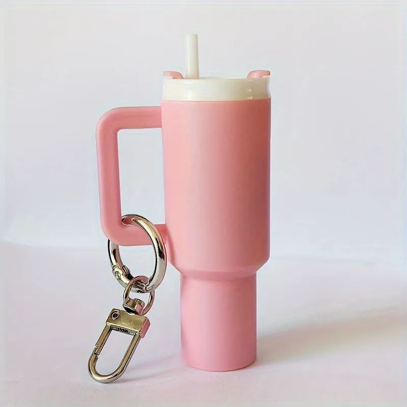 Mini Tumbler Keychain with Detachable Lipstick and Lip Gloss Storage