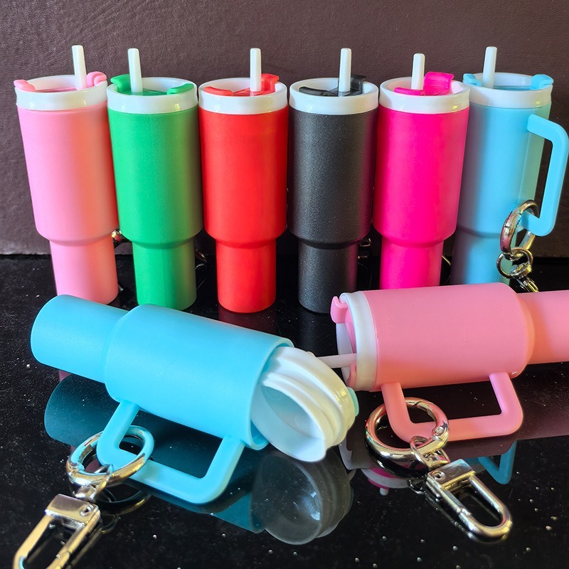 Mini Tumbler Keychain with Detachable Lipstick and Lip Gloss Storage