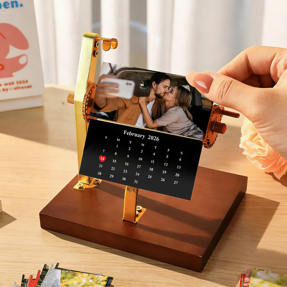 Personalized Flip Book Custom Calendar Flip Book Rotating Photo Album Gift for Her/Him, Memories in Motion Flipbook