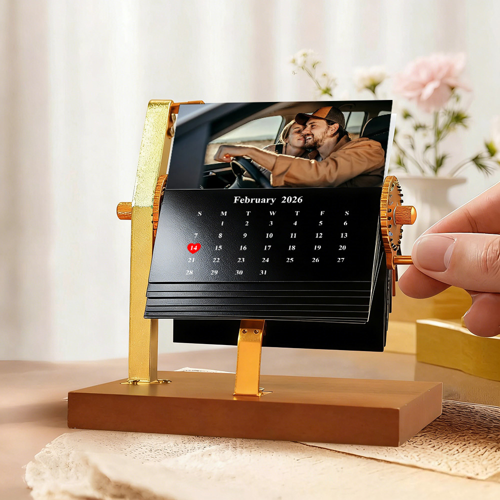 Personalized Flip Book Custom Calendar Flip Book Rotating Photo Album Gift for Her/Him, Memories in Motion Flipbook