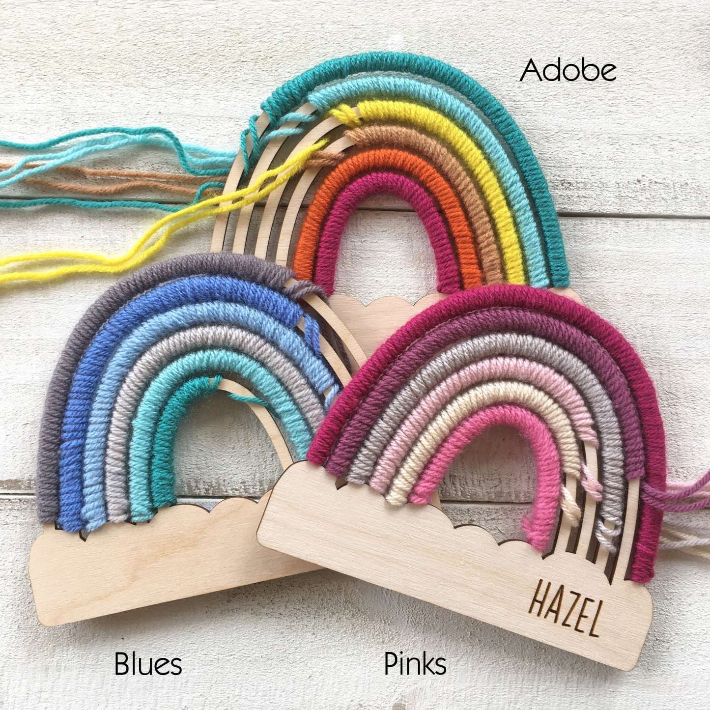 Personalized Rainbow Craft Kit - Yarn & Tool included