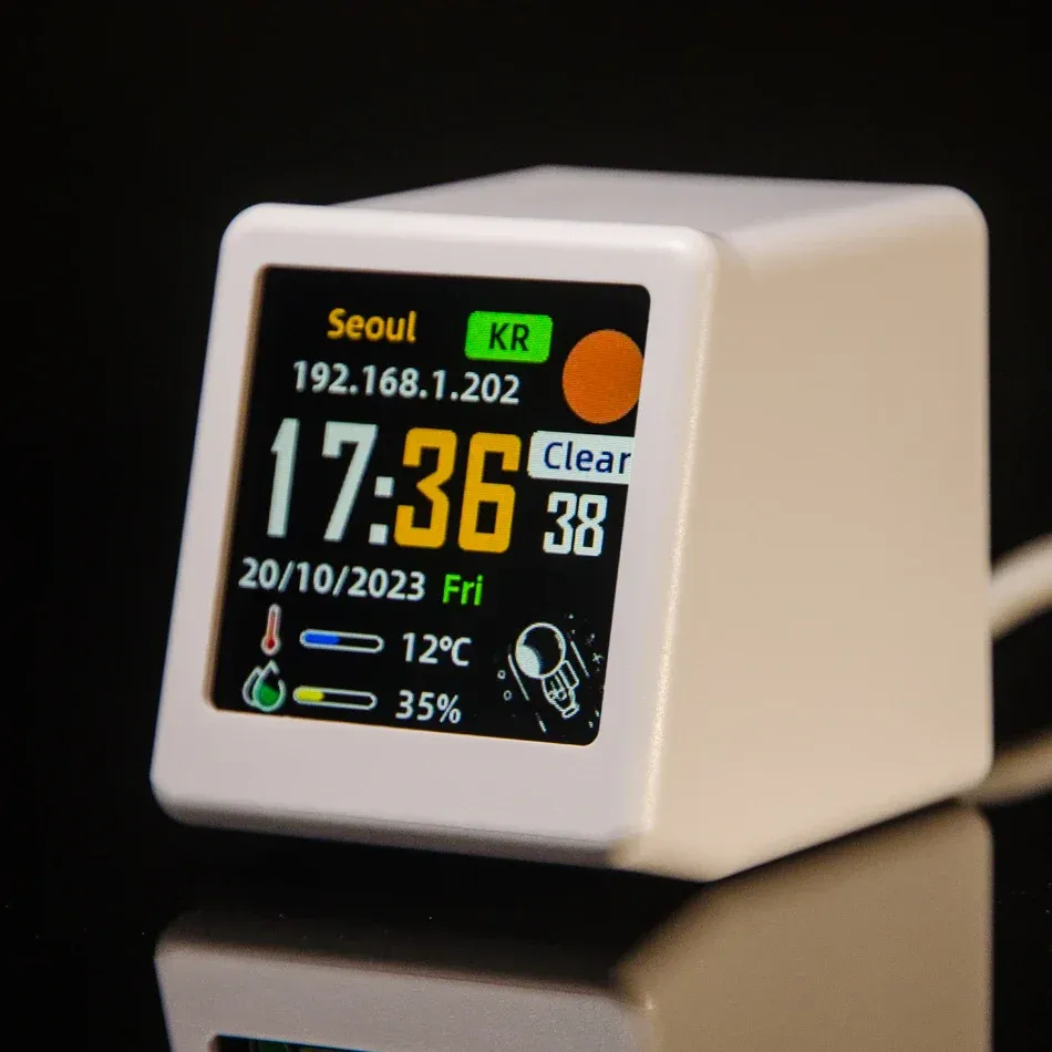 Ultra Smart WiFi Weather Station With Time And Photo Album Gif Animation Desktop Decoration