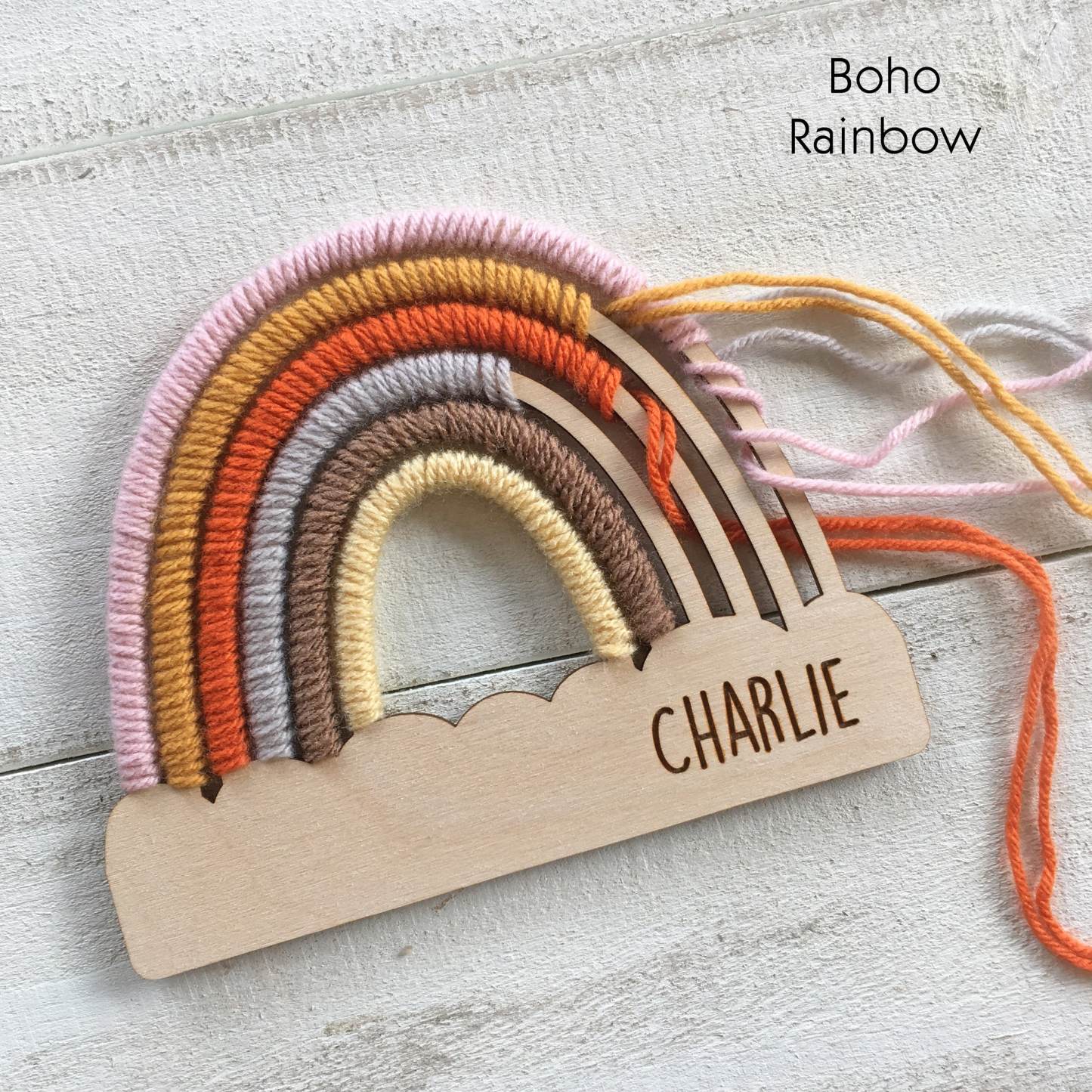 Personalized Rainbow Craft Kit - Yarn & Tool included