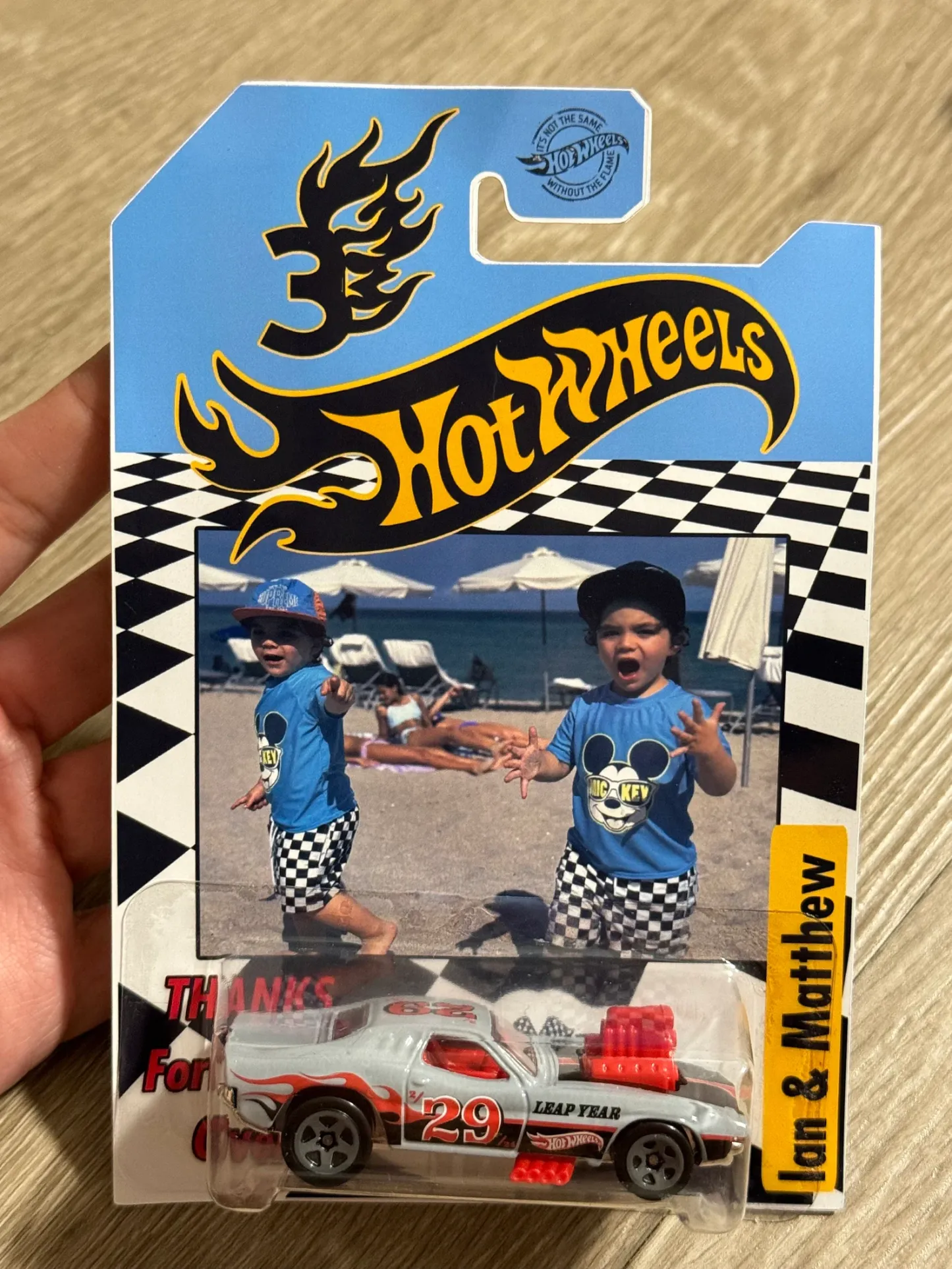 Race Car Fathers Day / Hot Wheels Personalized /Thanks for Ricing Over / custom Gift/ Car Lover Gift/ Gift for Kids and Party Favors