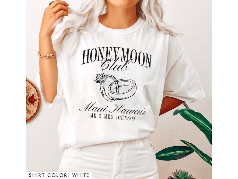 Custom Mr and Mrs Shirts, Just Married Shirts, Honeymoon Shirt, Honeymoon Cocktail Club Style Shirts, Custom Honeymoon Location Shirts