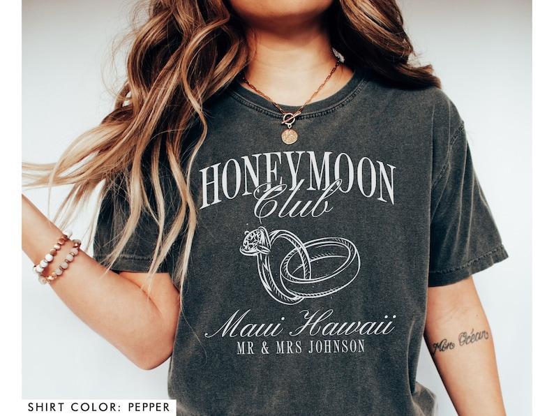 Custom Mr and Mrs Shirts, Just Married Shirts, Honeymoon Shirt, Honeymoon Cocktail Club Style Shirts, Custom Honeymoon Location Shirts