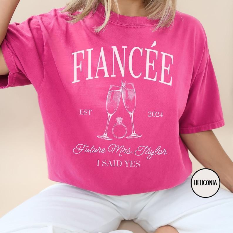 CUSTOM Future MRS Shirt, Luxury Fiancée T-Shirt, Personalized Bride To Be Comfort Colors Tee, Newly Engaged Gift for Her, Engagement Gift