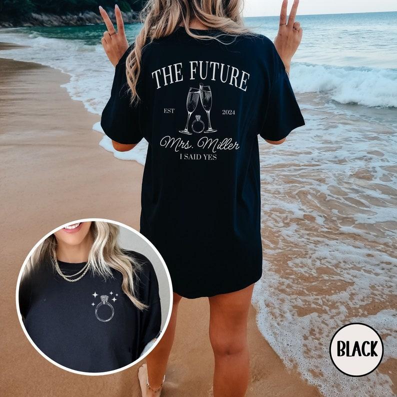 CUSTOM Future MRS Shirt, Personalized Bride To Be Comfort Colors T-Shirt, Newly Engaged Gift for Her, Fiancée Tee, Luxury Engagement Gift