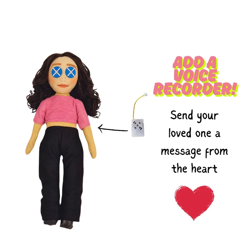 Custom Button-Eye Handmade Doll, Custom Spooky-Inspired Mini-Me Doll Gift for Halloween, Spooky Season Custom Creepy Cute Ragdoll for Her - Get Photo Blanket