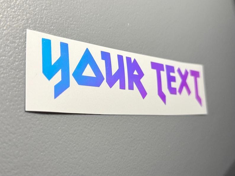 Custom Glow in the Dark Decal, Custom Name Glowing Decal, Holographic Custom Text Decal, Heavy Metal Glow Decal, Custom Glowing Text Label - Get Photo Blanket