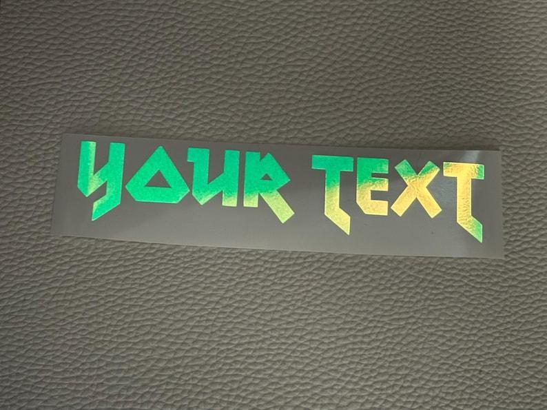 Custom Glow in the Dark Decal, Custom Name Glowing Decal, Holographic Custom Text Decal, Heavy Metal Glow Decal, Custom Glowing Text Label - Get Photo Blanket