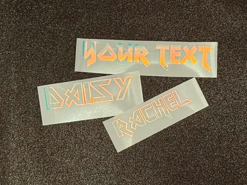 Custom Glow in the Dark Decal, Custom Name Glowing Decal, Holographic Custom Text Decal, Heavy Metal Glow Decal, Custom Glowing Text Label - Get Photo Blanket