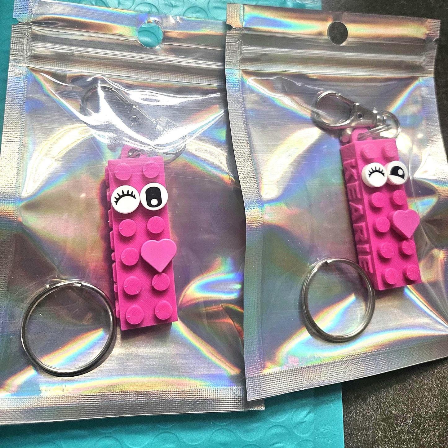 Custom Brick Name Keychain: Personalized Block Keychain, Fun Gift - Get Photo Blanket
