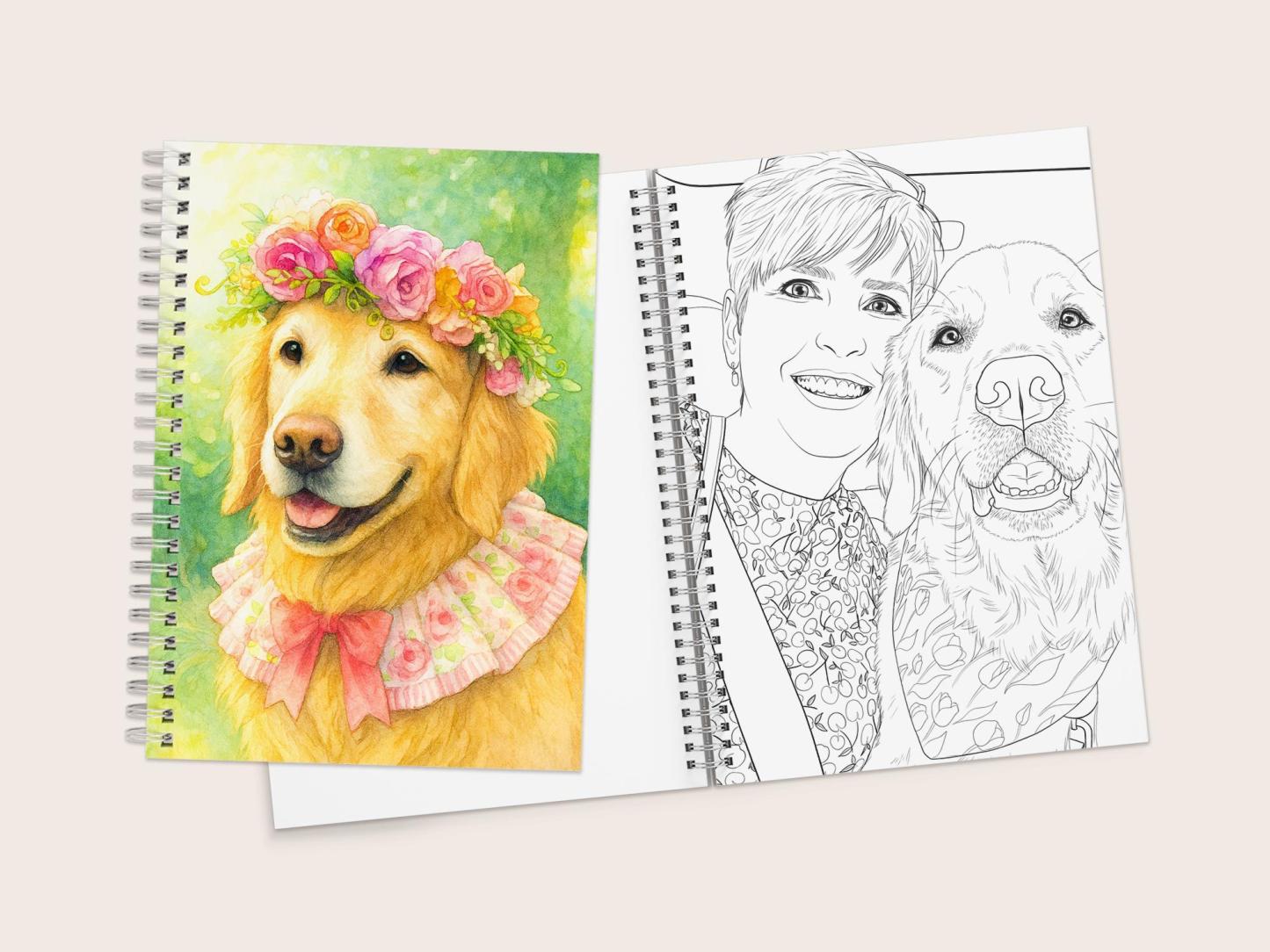 Custom Coloring Book from Photos Custom Coloring Pages + Colored Cover, Personalized Gift for Family
